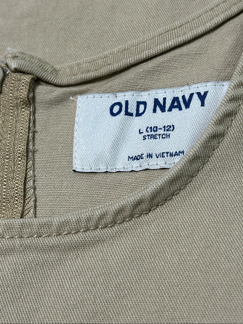 Old Navy Girls Tan Sleeveless A-Line School Dress Uniform -Jumper Size L 10-12